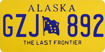 AK license plate GZJ892