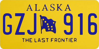 AK license plate GZJ916