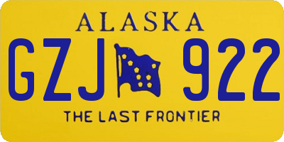 AK license plate GZJ922