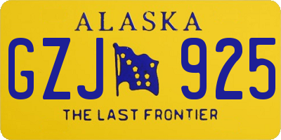 AK license plate GZJ925