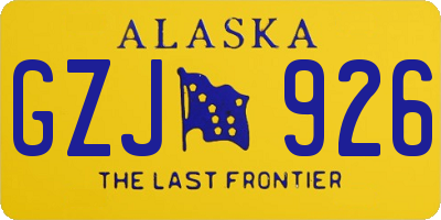 AK license plate GZJ926