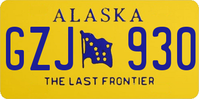 AK license plate GZJ930