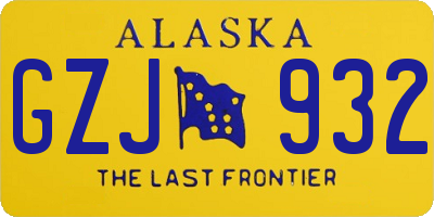AK license plate GZJ932