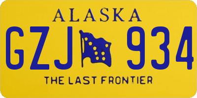 AK license plate GZJ934