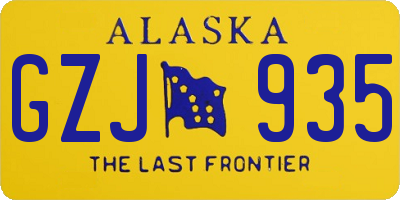 AK license plate GZJ935