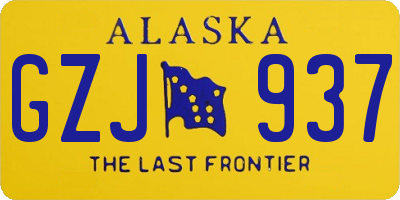 AK license plate GZJ937