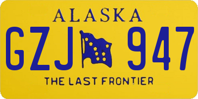 AK license plate GZJ947