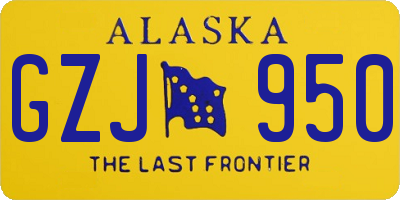 AK license plate GZJ950
