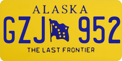 AK license plate GZJ952