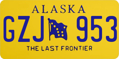 AK license plate GZJ953