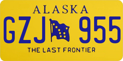 AK license plate GZJ955