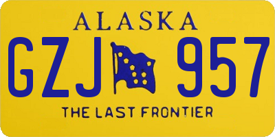 AK license plate GZJ957