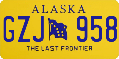 AK license plate GZJ958