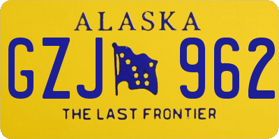 AK license plate GZJ962