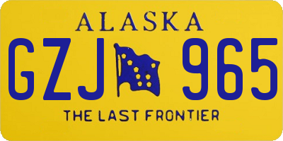 AK license plate GZJ965