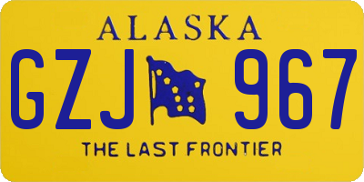 AK license plate GZJ967