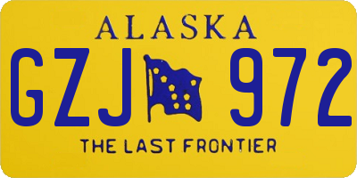 AK license plate GZJ972