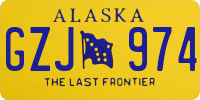 AK license plate GZJ974