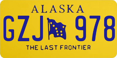 AK license plate GZJ978