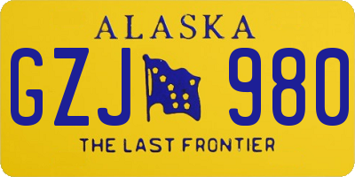 AK license plate GZJ980