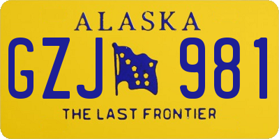 AK license plate GZJ981