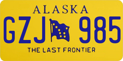 AK license plate GZJ985