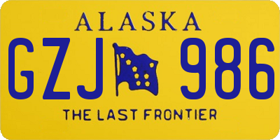 AK license plate GZJ986