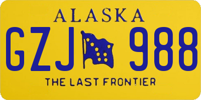AK license plate GZJ988