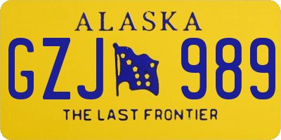 AK license plate GZJ989