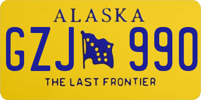 AK license plate GZJ990