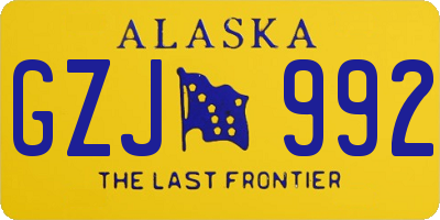 AK license plate GZJ992