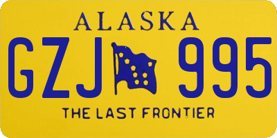 AK license plate GZJ995