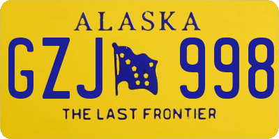 AK license plate GZJ998