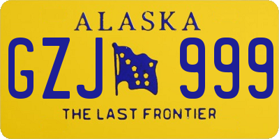 AK license plate GZJ999