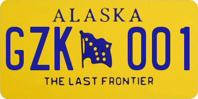 AK license plate GZK001