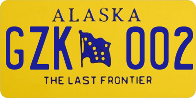 AK license plate GZK002