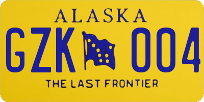 AK license plate GZK004