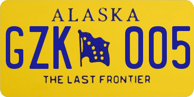 AK license plate GZK005