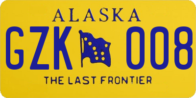 AK license plate GZK008