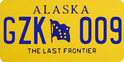 AK license plate GZK009