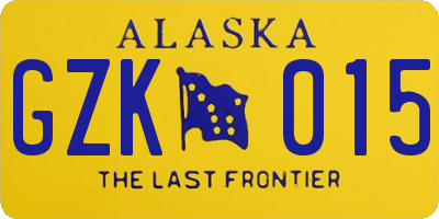 AK license plate GZK015
