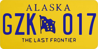 AK license plate GZK017