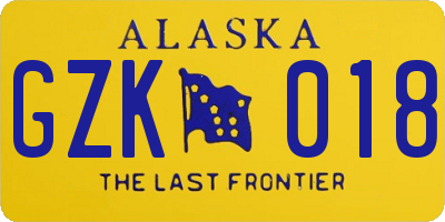 AK license plate GZK018