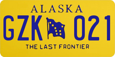 AK license plate GZK021