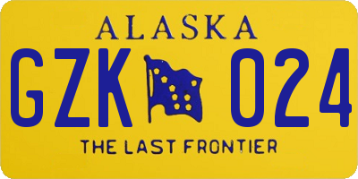 AK license plate GZK024