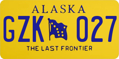 AK license plate GZK027