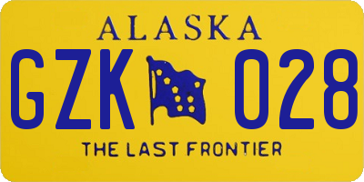 AK license plate GZK028