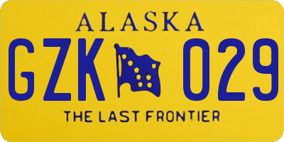 AK license plate GZK029