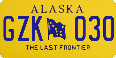 AK license plate GZK030