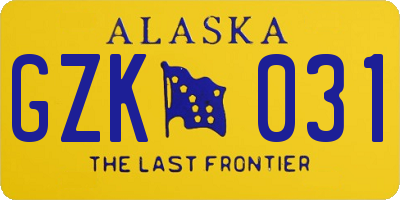 AK license plate GZK031